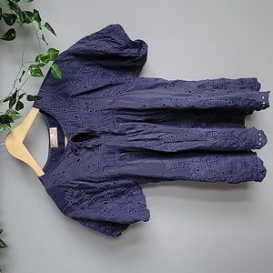 fait a main PARIS Silk Eyelet Blouse